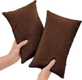 2 Pack Tiny Travel Pillows, 7"x11" Memory Foam Mini Neck Pillow for Travel and Airplane, Soft Machine Washable Small Pillows for Neck, Knee, Lumbar Support, Small Cushionfor Pet, Dogs (Brown)