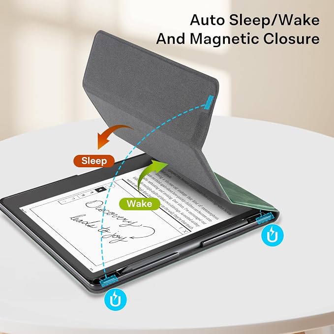 CoBak Case for E-Reader - All New PU Leather Cover with Auto Sleep Wake Feature for Tablet Reader 10.2" 2022 & 2024 Released with Pen Holder (not Compatible with Remarkable)