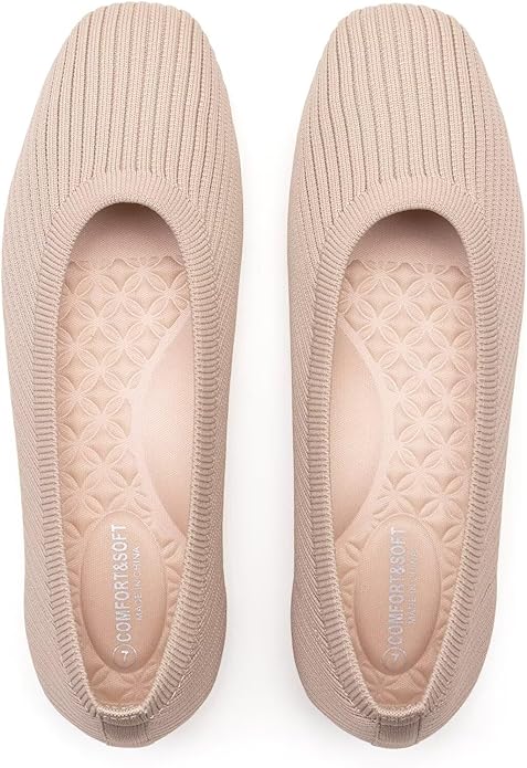Frank Mully Women's Flats Square Toe Flats Comfortable Slip on Washable Ballet Flats Shoes for Women Dressy Work