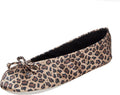 Isotoner Women's Satin Ballerina Slippers with Classic Ribbon Bow and Suede Sole