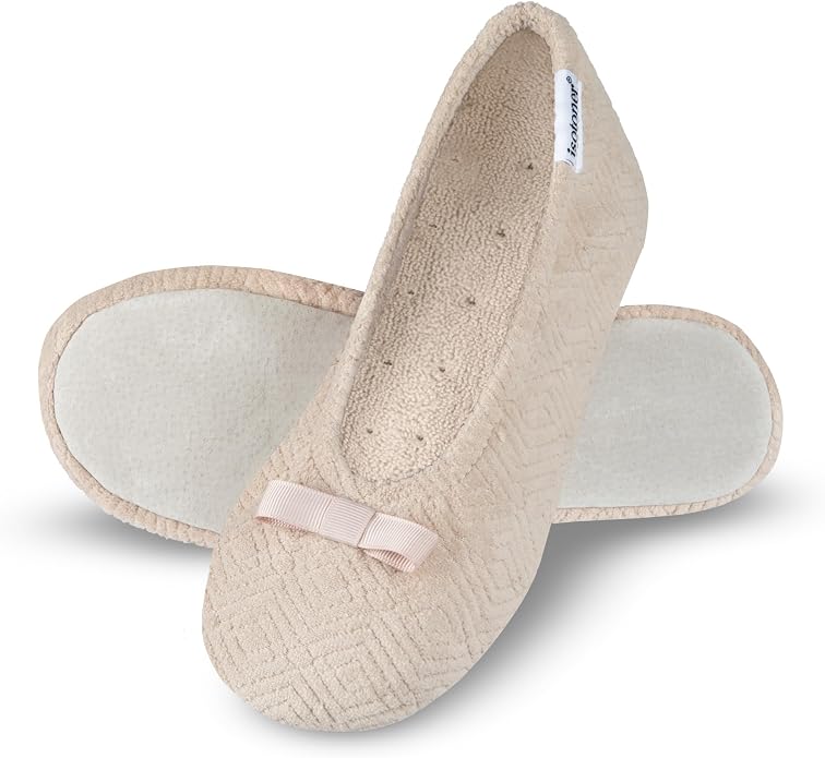 Isotoner Women's Chevron Non-Slip Ballerina Slipper