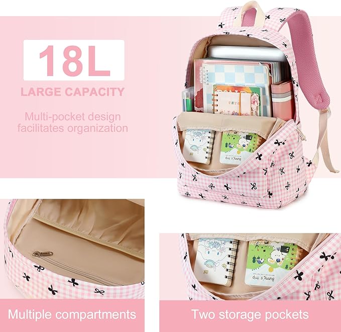 LEDAOU Backpack for Girls School Bag Kids Bookbag Teen Backpack Set Daypack with Lunch Bag and Pencil Case | Kids, Bookbag, Daypack, with Lunch Bag, and Pencil Case