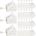 Sweetude 48 Sets Bulk Luggage Tags Wedding Favors and So The Adventure Begins Leather Luggage Tags for Suitcases with Name Card for Travel Themed Bridal Shower Graduation Party Favor(White)