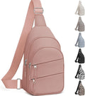 Tuwubi Crossbody Bags for Women, Sling Bag for Men, Small Hiking Backpack Anti Theft Lightweight for Outdoors Travel (M, Pink)
