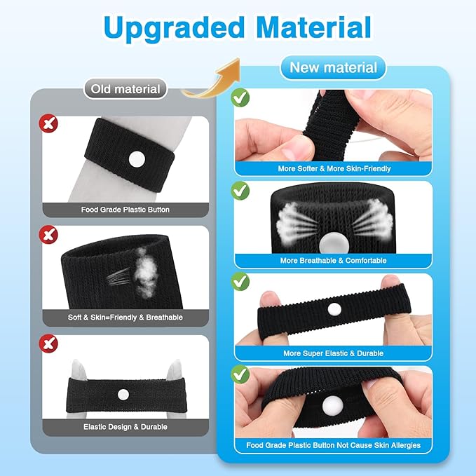 LYJEE Motion Sickness Bracelets for Adults and Kids: Motion Sickness Bands Nausea Relief for Pregnant Women - Natural Acupressure Anti Nausea Wristband Relief for Car Cruise Air Travel Sickness