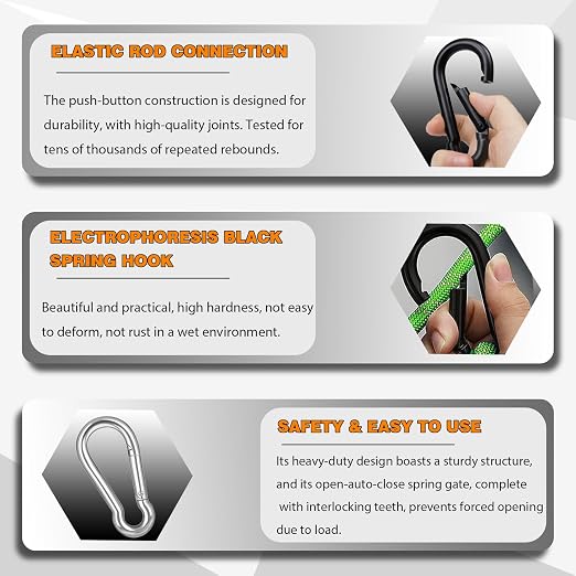 20PCS M4 Heavy Duty Carabiner Clip, 1.57Inch Snap Hook Quick Link Small Carabiner Clips,Spring Link Buckle for Fishing Camping Hammock Dog Leashes-110LBS Holding Capacity (Silver)
