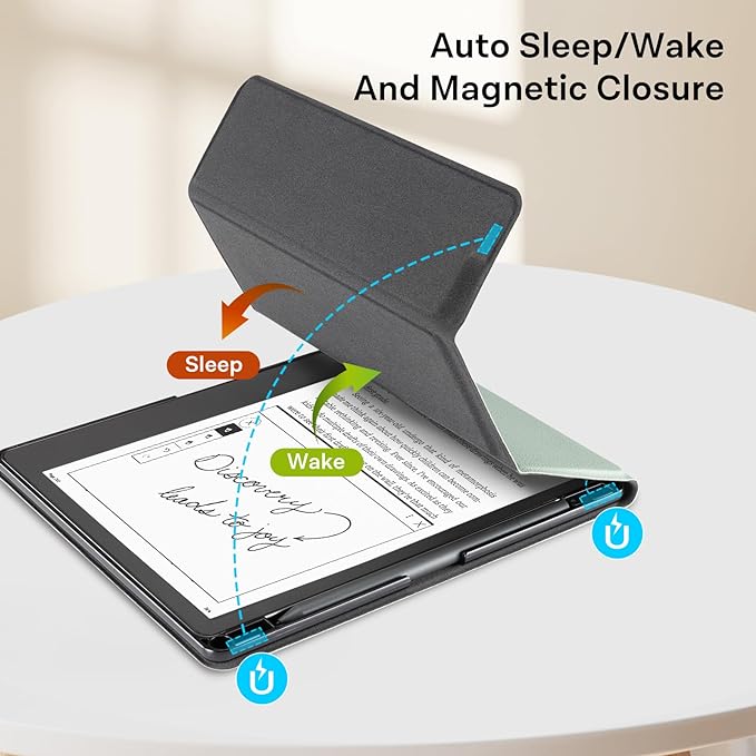 CoBak Stand Case for Kindle Scribe - Premium Folio Leather Cover with Pen Holder, Auto Sleep/Wake - Compatible with 10.2 Inch Kindle Scribe (2022/2024 Release) | Premium