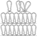 20PCS M4 Heavy Duty Carabiner Clip, 1.57Inch Snap Hook Quick Link Small Carabiner Clips,Spring Link Buckle for Fishing Camping Hammock Dog Leashes-110LBS Holding Capacity (Silver)