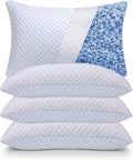 OSBED Shredded Memory Foam Pillows Queen Size Set of 4 | Neck pain relief, supportive, odorless, cooling pillow, adjustable, washable, CertiPUR-US hypoallergenic adult pillow