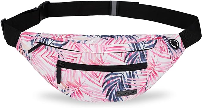 MAXTOP Large Crossbody Fanny Pack with 4-Zipper Pockets,Gifts for Enjoy Sports Festival Workout Traveling Running Casual Hands-Free Wallets Waist Pack Phone Bag Carrying All Phones