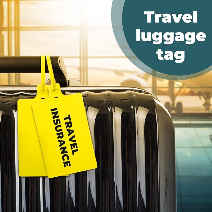 300 Pcs Plastic Tags Seals Shipping Label 255 mm Total Length Waterproof Plastic Hanging Tags and 3 Color Marker Pens for Logistics Shipping Luggage Labeling Fastener (Yellow)