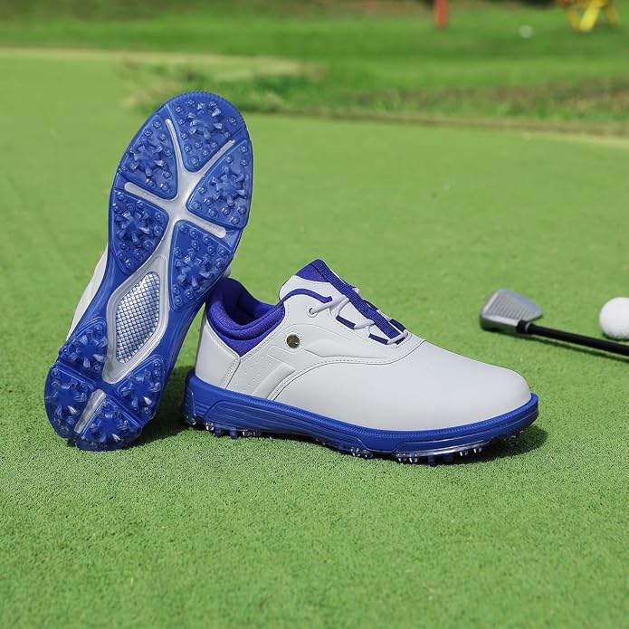 ULTIANT Mens Golf Shoes Waterproof Fixed Spikeless Sole Comfortable Outdoor Sport Shoes Size7.5-13