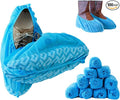 Blue Shoe Guys Premium Disposable Boot & Shoe Covers Booties | 100 Pack | Durable, Non-Slip, Non-Toxic, Water Resistant, Recyclable Protectors for Indoor & Outdoor | Large Size Fits Most Shoes