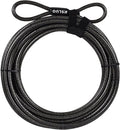 40FT Security Steel Cable with Loops, 3/8 inch (10 mm) Thick Heavy Duty Vinyl Coated Braided Lock Cable, Cut Resistant & Weatherproof Anti Theft Wire Cable for U-Locks and Padlocks(20/30/40 ft)