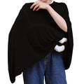 Seejoy Nursing Cover for Breastfeeding, 360°Full Coverage Nursing Poncho, Rayon Soft & Breathable Breastfeeding Cover up (Smooth Rayon, Black)