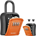Puroma Key Lock Box, Portable Combination Lockbox Wall-Mounted Key Storage Box for House Keys, Resettable Code Safe Security Lock Box for Home, Office, Apartment Spare Key Storage (1 Pack, Orange)