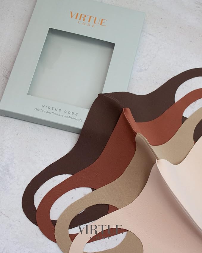Virtue Code Second Skin Cloth Face Mask Pack. 4 Buttery Soft Masks Washable Fabric