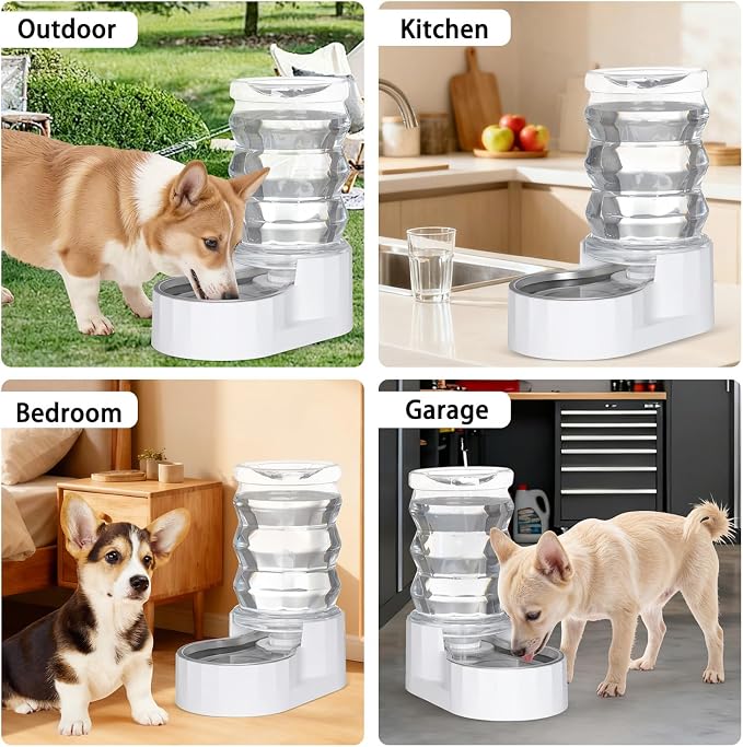 RIZZARI 6.5L Stainless Steel Pet Water Dispenser,Gravity Auto-Refill | Stainless Steel Bowl,Activated Carbon Filter,Ion Exchange Resin,Gravity Auto Refill,Ideal for Cats & Small Dogs