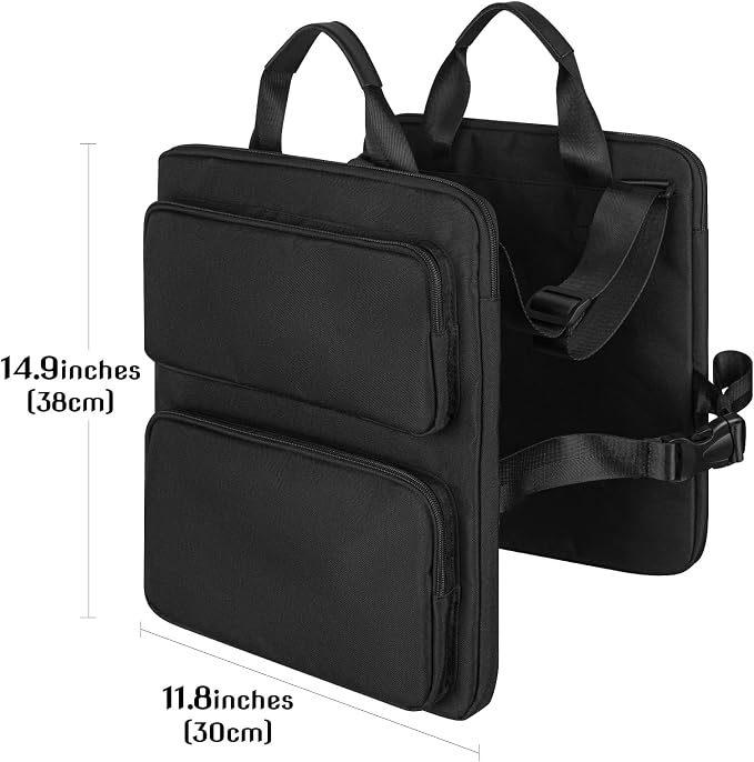 Adjustable Over Luggage Organizer for Hanging Extra Bag, Hands-Free Multi Travel Accessory for Business Trips & Vacations, Fits Most Suitcases & Laptop (Black-2)