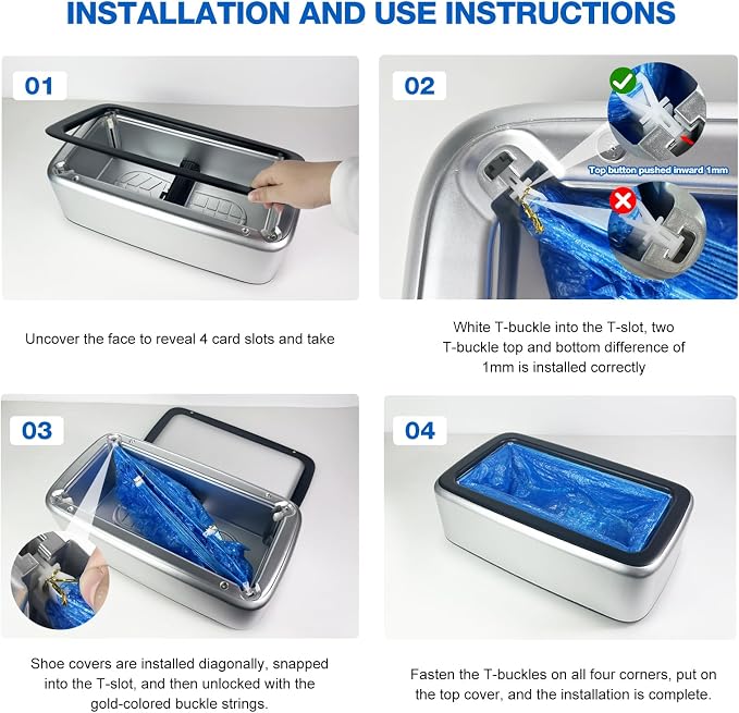 Shoe Cover Dispenser Containing 200pcs Shoe Covers Disposable Non Slip High Quality Automatic Shoe Cover Machine with Disposable Shoe Covers for Indoors for Most Occasion and Shoes Size