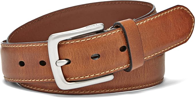 Fossil Brown Leather Belt for Men