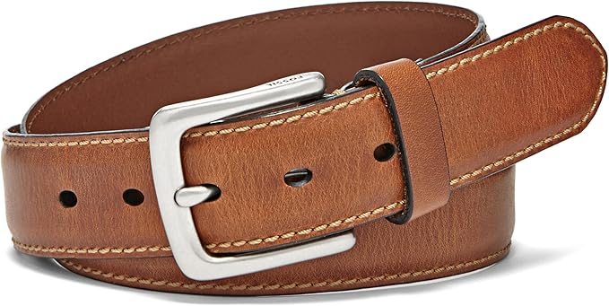 Fossil Brown Leather Belt for Men