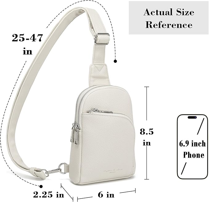 INICAT RFID Blocking Sling Bag, Anti Theft Crossbody Bag for Women Compact Travel Purses Vegan Leather