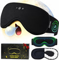 2 in 1 Smart Bluetooth Bamboo Cotton Sleep Mask Headphones, 3D Weighted Compress Eye Mask 100% Blackout Sleep Mask Zero Eye Pressure