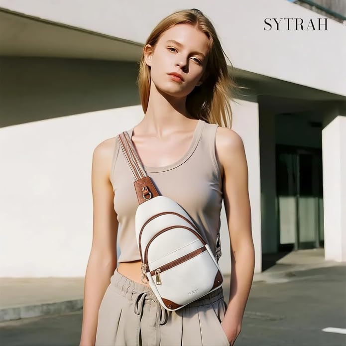 SYTRAH Anti Theft Crossbody Bags for Women, RFID Sling Bag Travel Purse, RFID Cross Body Purses Chest Bag for Travel