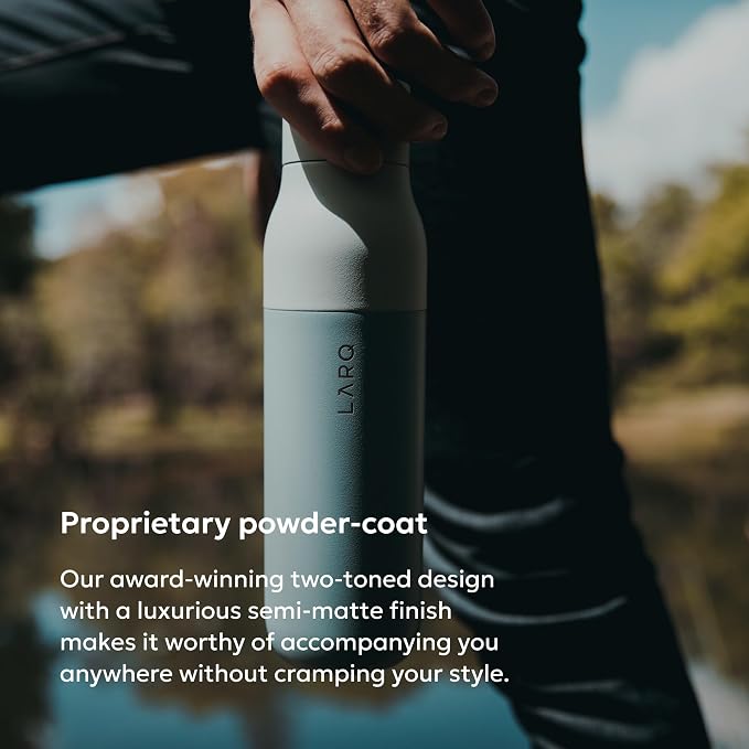 LARQ Twist Top — Reusable Insulated Stainless Steel Water Bottle, Metal Water Bottle for Men, Women, Kids, 100% Leakproof, BPA Free, No Straw — Travel, Gym, Office, School — 17 oz, Seaside Mint