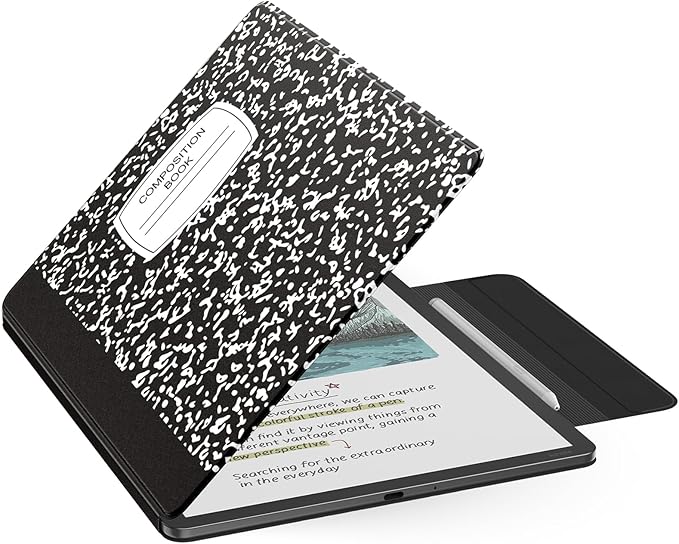 MoKo Magnetic Case for All-New 11" Kindle Scribe 2025(3rd Generation) & Kindle Scribe Colorsoft 2025(1st Gen) - Slim Folio Premium PU Leather Cover with Pen Clasp & Auto Sleep Wake, Notebook Black