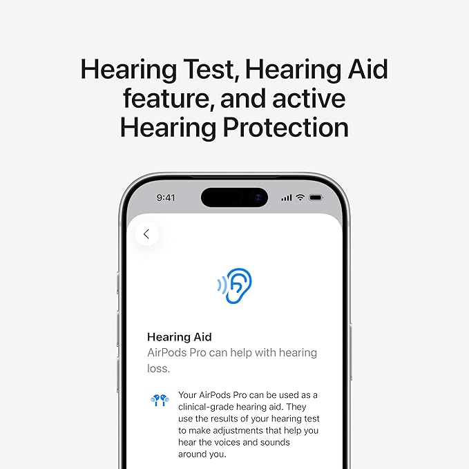 Apple AirPods Pro 3 Wireless Earbuds, Active Noise Cancellation, Live Translation, Heart Rate Sensing, Hearing Aid Feature, Bluetooth Headphones, Spatial Audio, High-Fidelity Sound, USB-C Charging