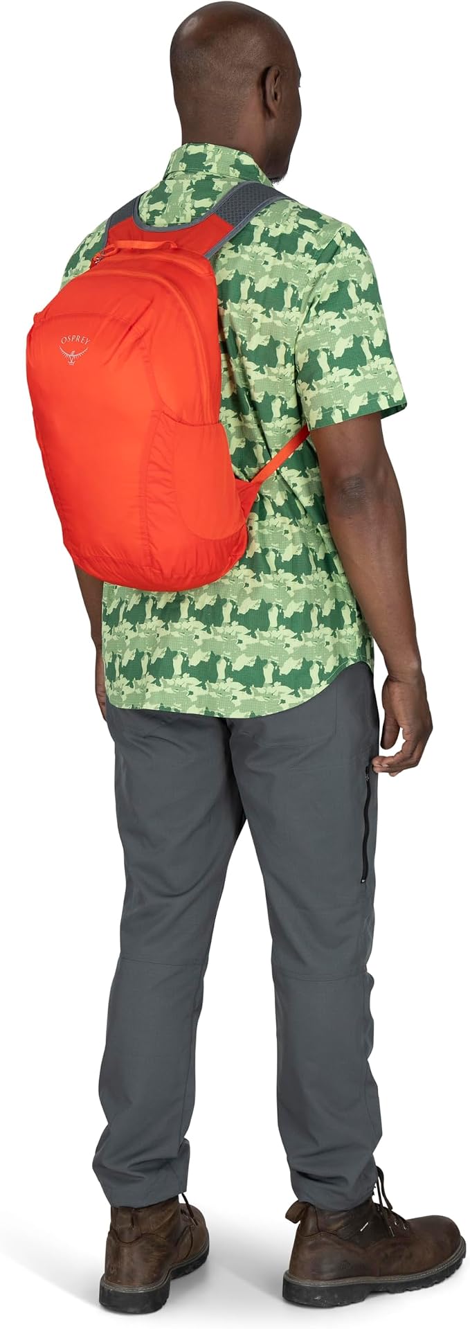 Osprey Ultralight Collapsible Stuff Pack - Lightweight, Packable Travel Backpack — Extra Bag For Travel and Every Day — 18 L Capacity Daypack to Expand Luggage, Mars Orange