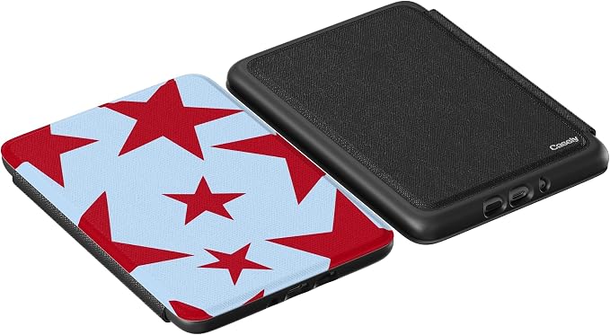 Casely Kindle Case | Stars Align | Blue & Red Stars | 7” Kindle Colorsoft and 7” Kindle Paperwhite (12th Gen)