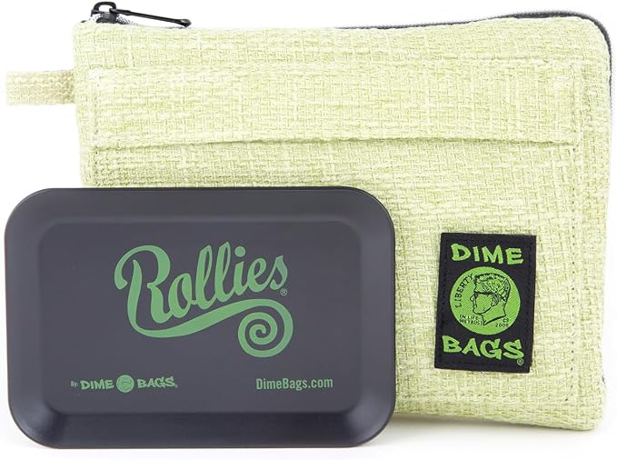 Dime Bags All-in-One Padded Pouch with Accessory Tray & Smell/Spill Proof Pocket, Protective Case for Glass Storage & Travel