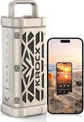 TRAVOR Magnetic Bluetooth Outdoor Speaker, Rugged All-Aluminum Build, 45W, Deep Bass, IP68 Waterproof Portable Speakers for Golf Cart, Camping & Beach TWS Wireless Pairing-Cloud Dancer Metallic