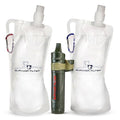 Survivor Filter Squeeze Kit – Emergency Water Filter Straw with 2 Collapsible 33.8 fl oz Bottles – USA-Tested – 0.05 Micron Filtration – Portable Water Filtration for Emergency Prep, Camping & Hiking