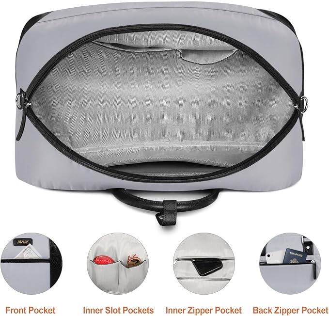 Weekender Bag for Women, Large Overnight Bag Canvas Travel Duffel Bag Carry On Tote with Shoe Compartment 21" 3Pcs Set