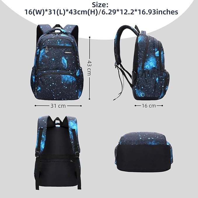 MITOWERMI Kids' Backpack for Boys Girls Elementary School Bags for Boys Bookbags Primary Students Children Backpack Galaxy Black