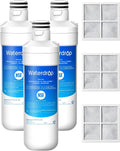Waterdrop ADQ747935 LT1000PC Replacement for LG® LT1000P®/PC/PCS ThinQ® Refrigerator Water Filter, LFXS26973S, LMXS28626S, LMWS27626S, LFXS28596S, ADQ74793501 and LT120F® Air Filter, 3 Combo