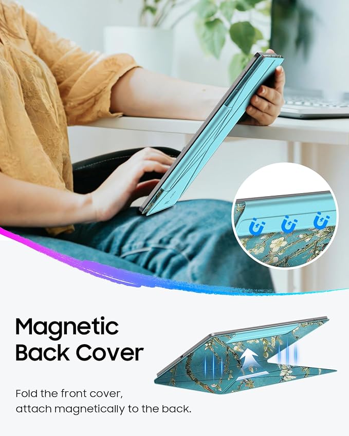 Fintie Case for 11" Kindle Scribe 2025 (3rd Gen) and Kindle Scribe Colorsoft 2025 (1st Gen), Slim Lightweight Multi-Viewing Angles Stand Detachable Magnetic Cover with Pen Buckle, Blossom