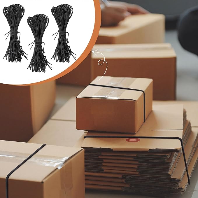 2000 Pcs 9 Inch Long Elastic Loop for Attaching Tags, Easy and Fast to Attach, Bundle of Elastic String for Hang Tag, Clothes Tabs, Price Tabs, Luggage Label (Black)