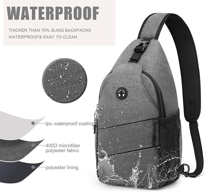 Pritent Crossbody Bags for Women Men Trendy Sling Bag Backpack Casual Chest Bag with Convertible Shoulder Strap
