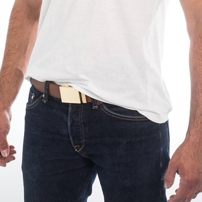 Mission Belt Men's Leather Ratchet Belt, 40mm Metal Collection