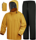 iCreek Rain Suit Waterproof Hooded Rain Gear Breathable Lightweight Packable Rain Jacket Pants Men Women for Hiking Fish Golf