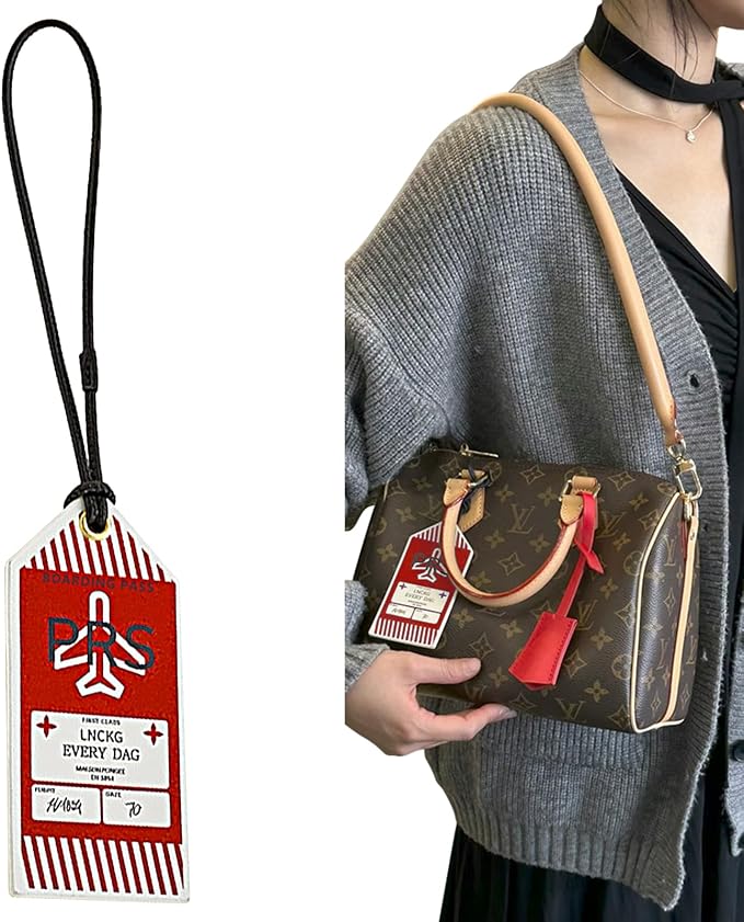 Boarding Pass Keychain for Speedy 25 30 35 Bag Charm,Luggage Boarding Pass RED