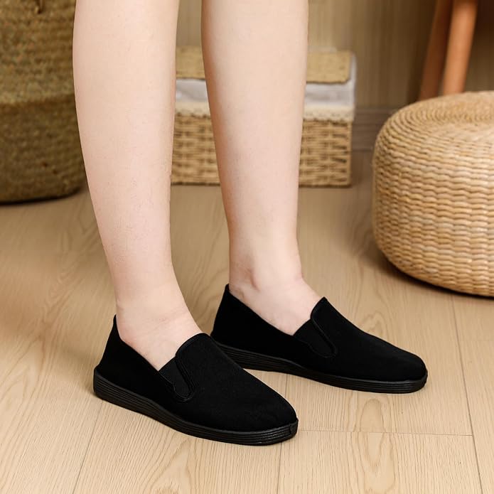 Chicingyou Homeless Care Package Supplies Tennis Shoes Bulk for Homeless Men Women Black Cloth Shoes Bulk Size S M L