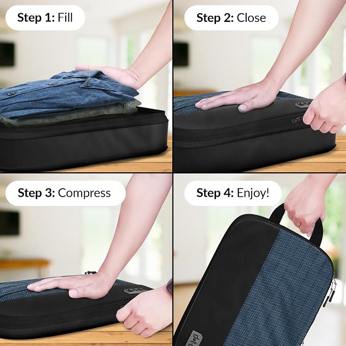 Dot&Dot Leak Proof Travel Bottles Compression Packing Cubes
