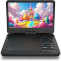 12.5" Portable DVD Player with10.1 HD IPS Screen for Kids,Car DVD Player with Headrest Mount, 360° RF Remote Control, 2 Earphone Jacks, 5h Battery, Support CD/DVD/SD Card/USB，Region Free [Black]