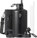 Coolflask 128 oz Gallon Water Bottle Insulated with Straw&3 Lids, Water Jug Large Stainless Steel Metal Vacuum Wide Mouth for Sports, Gym or Office, Non-BPA Keep Cold 48H Hot 24H, Starry Night